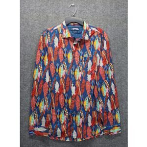 Desigual Men's button down shirt Size XL Multi Print Lightweight Cotton